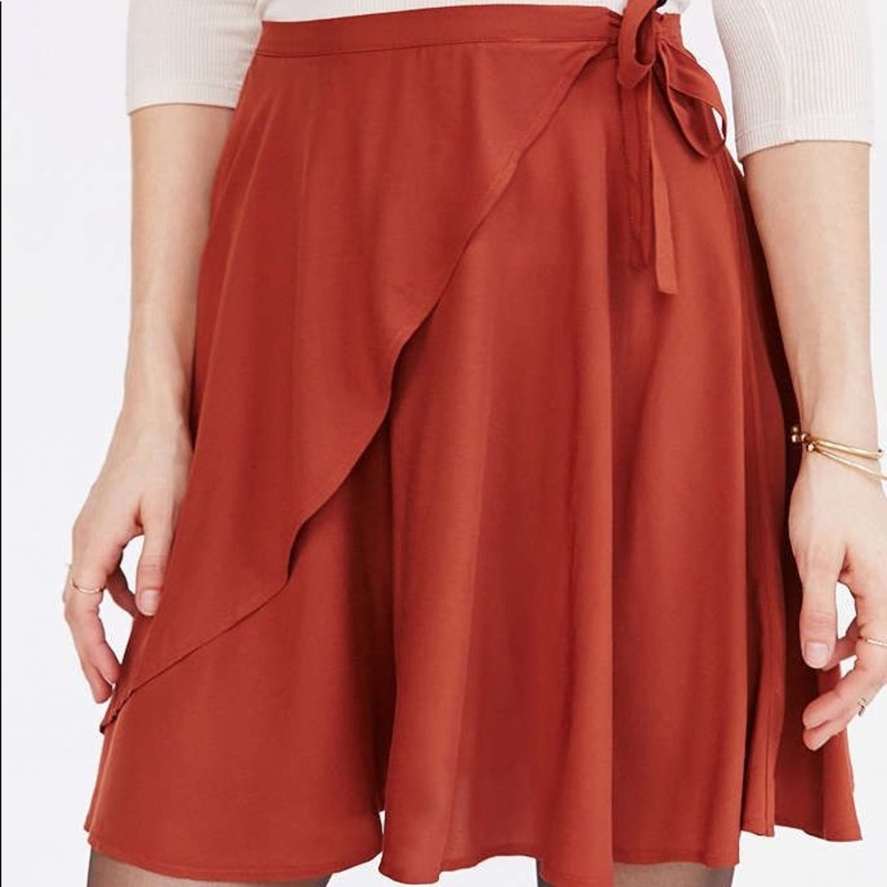 Kimchi Blue Ballet Wrap Mini Skirt in Rust, XS